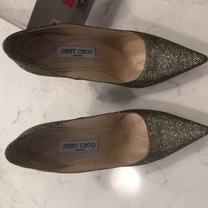 Jimmy Choo Gold Sparkle Heels